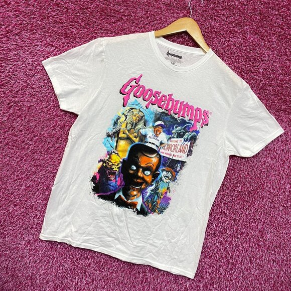 Goosebumps RL Stine Horror Series Cover Art Collage Tee L - Picture 3 of 5